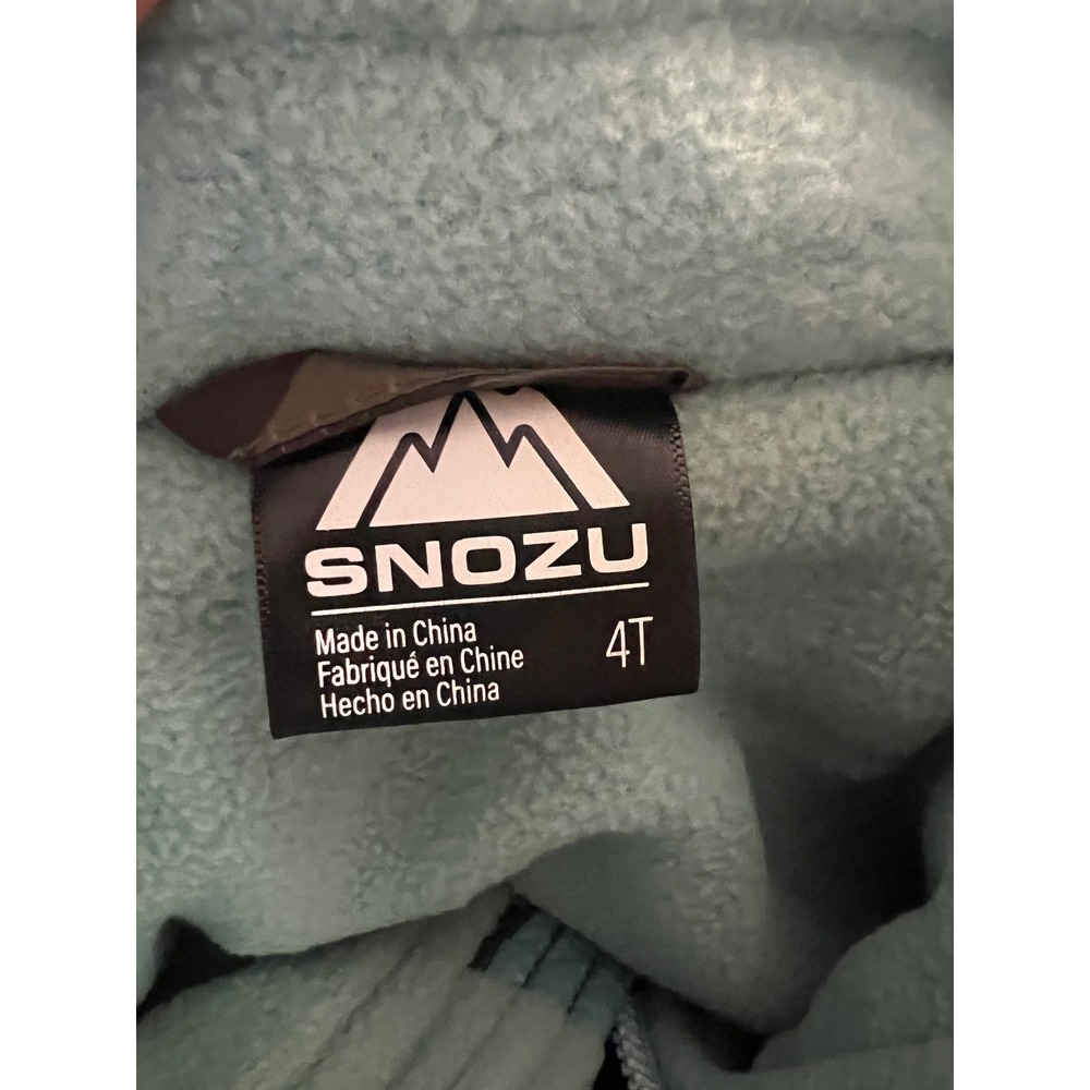 NWT 4T Snozu Kids Camo Puffer Jacket Fleece Lined W/ 2 zippers and Hat Set - Picture 4 of 7